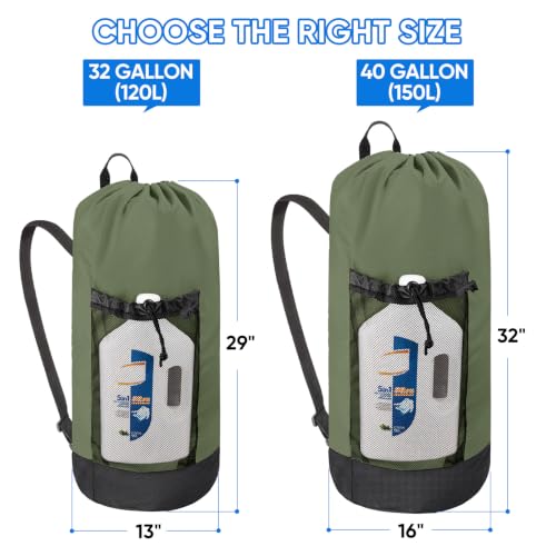 2PK 150L Laundry Bag Backpack (150L - 2PK / Green)