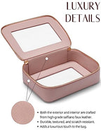 Clear Makeup Bag Travel Cosmetic Case Toiletry Bag with Zipper Make Up Case Traveling (Mauve / Dual Elegance)