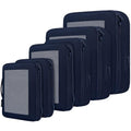 4 Set/6 Set/8 Set Compression Packing Cubes Travel Accessories Expandable Packing Organizers (Square Mesh, 06-Navy) (06-Navy / Square Mesh)