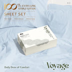 100% Egyptian Cotton Full Size Sheets Set (Full / 06 - Light Blue)