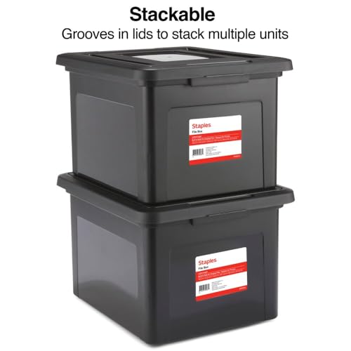 Plastic File Box with Snap Lid (Black)