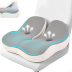 Seat Cushion Memory Foam for Sit Bone and Back Pain Relief (Gray)