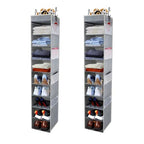2 Pack Large Sized Hanging Shoe Organizer 10 (Grey - 2 Pack / 2 pack)
