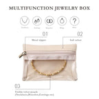 Jewelry Box Organizer for Women (Strawberry pink, 6 Pouches)