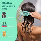 Curl Defining Brush with Side Gear for Curly Hair (Green)