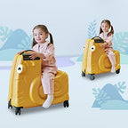 Kids Ride on Luggage with Spinner Wheels Suitcase (Orange / 22 inches)