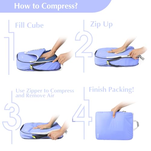 Compression Packing Cubes (4-Periwinkle / 4 Set)
