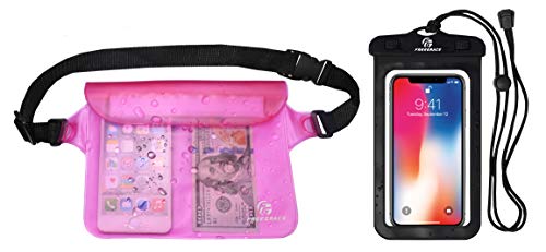 Waterproof Pouch with Waist Strap (Pink & Case)