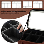 Makeup Bag with Mirror (Dark Brown / Makeup bag with LED lights)