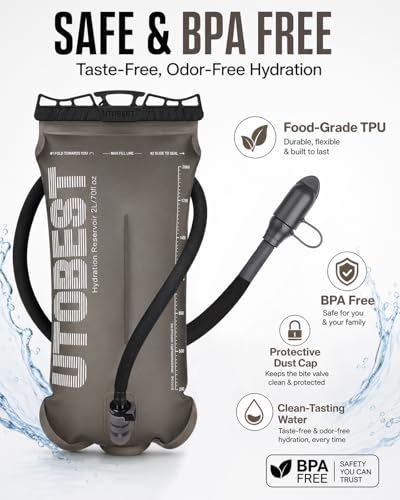 Water Bladder 1.5L Hydration Bladder for Hiking Backpack (Coffee-1.5L)