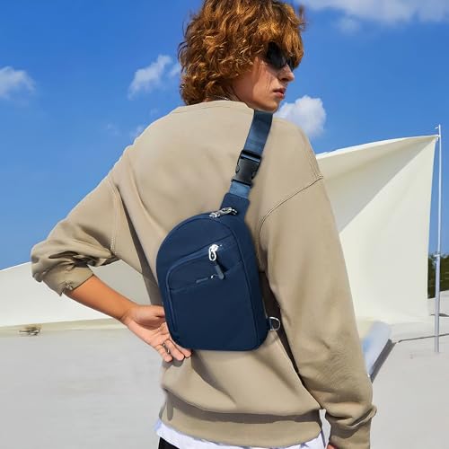 Anti Theft Crossbody Bags Small Crossbody Sling Bag for Women & Men (2-blue)