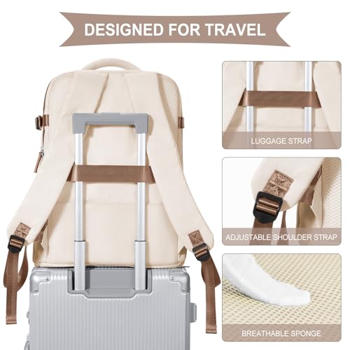 Large Travel Backpack For Women Men (30l / Beige Brown)