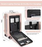PC Hardside Carry On Luggage (A6-Pink (zipperless closure) / 20.8")