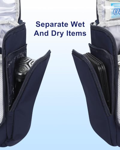 Hanging Toiletry Bag for Men (Navy Blue / Large)