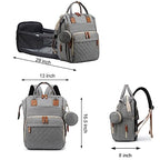 Diaper Bag Backpack with Changing Station (Grey)