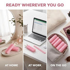4 Pcs Pink Hair Rollers with Clip for Volumizing Bangs Curls