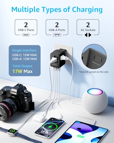 Pro” Universal Travel Adapter 2 USB (2C+2A 17W / Black)