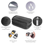 Weekly Travel Pill Organizer 2 Times a Day AM PM Black Pill Box (B Pu Black 01 / 1 Set PU Case)