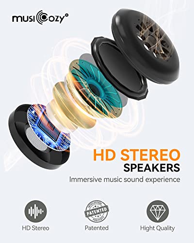3D Sleep Headphones Bluetooth 5.4 Sleep Mask with HD Speakers (Deep Black)
