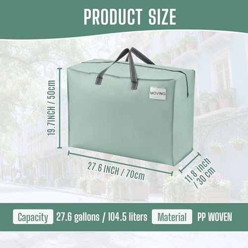 Heavy Duty Moving Bags (Light Green / 27 Gallon-4 Pack)