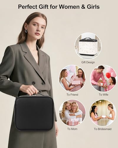 Makeup Bag with LED Mirror (A-Small / 01-Black)