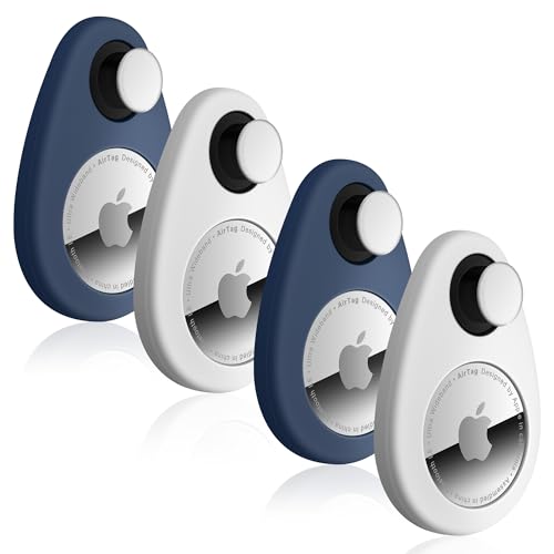 for Airtag Holder for Kids Hidden 4 Pack GPS Tracker Case (Blue White Blue White)