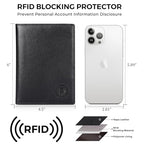 Polare Leather AirTag Passport Holder RFID Blocking Travel Bifold Wallet (Black/Brown with AirTag Slot)