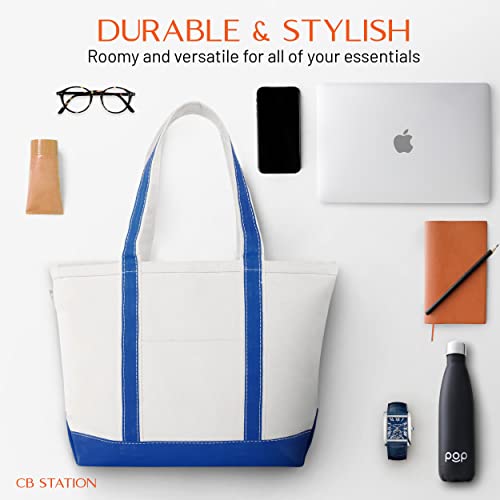 Medium Classic Canvas Tote Bag for Women (Royal Blue)