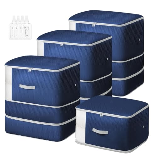 Comforter Storage Bag (Navy Blue / 130L (3-Layer Compression))