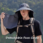Outdoor Sun Hat for Men Women (1pack--dark Grey(face Cover))