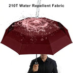 Big Golf Umbrella Folding Windproof Portable Compact Auto Open for Women (07.Wine Red)