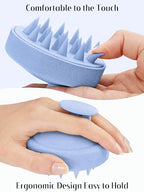2 Pack Scalp Massager Hair Growth Scrubber for Dandruff Removal (Blue & Flesh Pink)