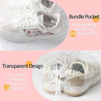 100 Pack 12x18 inch Plastic Drawstring Bags Transparent Shoe Bags (12x18 inch)