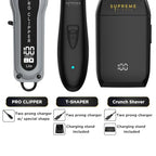 3-in-1 Barber Bundle | Pro Clipper Lite, DLC T-Shaper Trimmer & Crunch Foil Shaver | Professional Beard Trimmer Men’s Hair Clipper Kit | Black Lite Bundle (Black Lite Bundle)