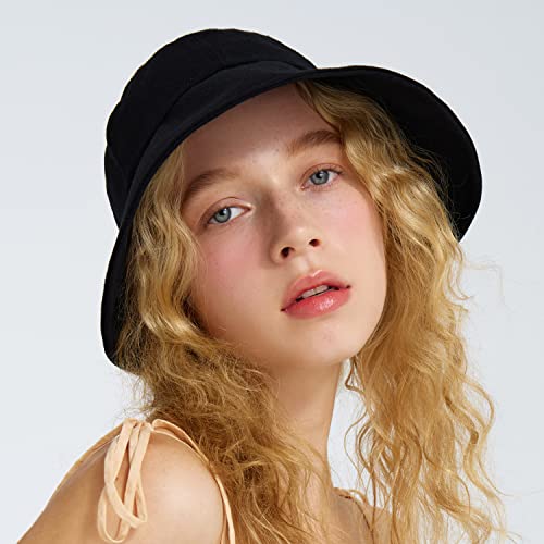 Linen Victorian Bonnet Hat Sun Cap (Small-Large / Black)