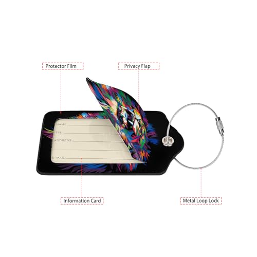 Colorful Lion's Roar Luggage Tags for Suitcases (Colorful Lion's Roar)