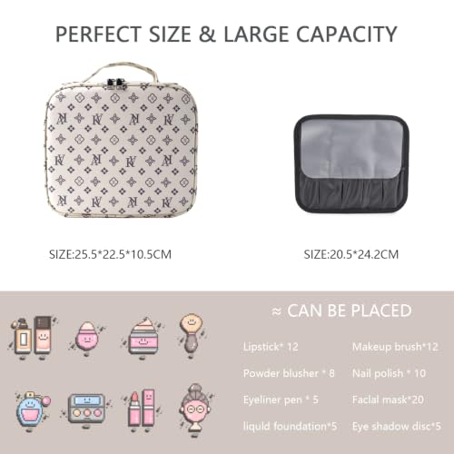 Makeup Bag with Led Mirror (Beige / with LED mirror)