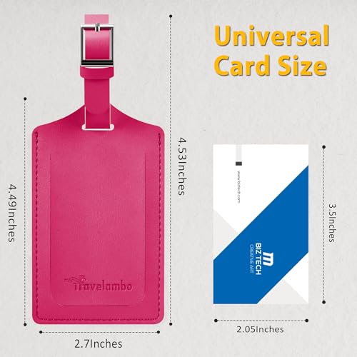 12 Pack Leather Luggage Tags for Suitcases Travel Tag (Rose Red)