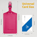 12 Pack Leather Luggage Tags for Suitcases Travel Tag (Rose Red)