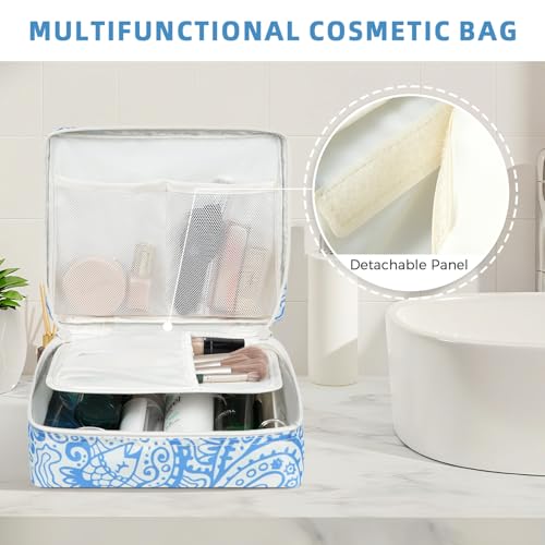 8 Set Packing Cubes Luggage Packing Organizers for Travel Accessories (Blue paisley / 8 Set)