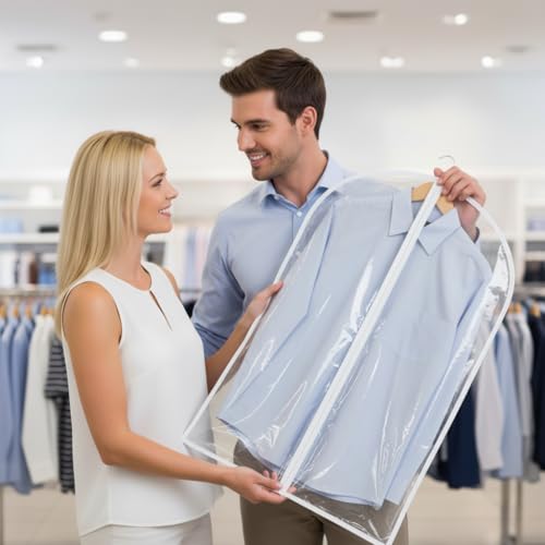 40” All Clear Garment Bags for Travel (40" -6 Pack)