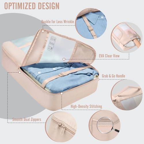 10 Set Packing Cubes for Travel Essentials (02 Cream)