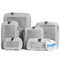 Compression Packing Cubes for Travel (6-Pack / Light Grey)