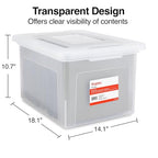 Plastic File Box with Snap Lid (Clear)