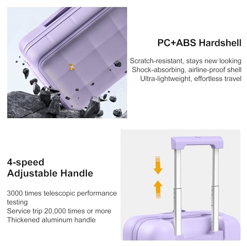 26 Inch Large Expandable Checked Luggage Hard Shell Suitcase (26 inch / Purple)