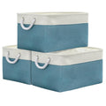 Storage Baskets for Organizing (White And Green / 3PCS/X Large -17.7Lx13.8Wx9.8H)