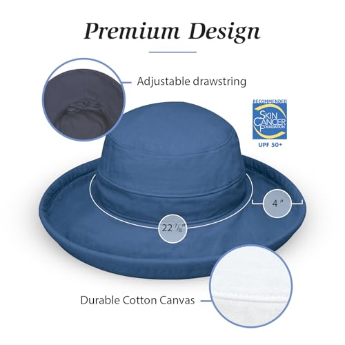 Wallaroo Women’s Casual Traveler Sun Hat (Medium / Microfiber Black)