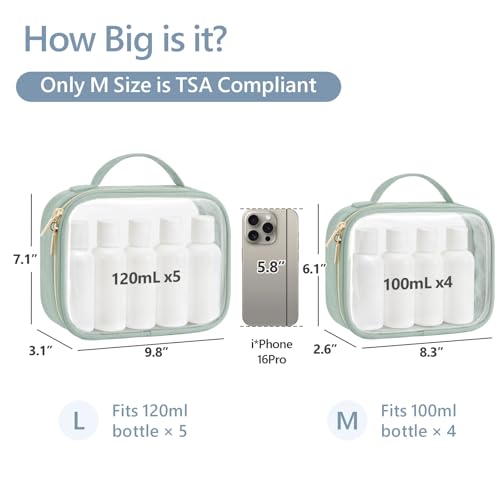 TSA Approved Toiletry Bag (01 Beautiful Laurel Green / Full Vacation (Mixed Sizes))