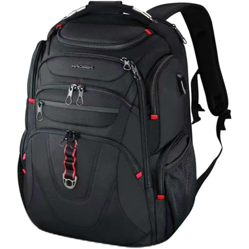 TSA Friendly Travel Laptop Backpack 17.3 inch XL Computer Backpack Water (Black-17.3 / 17.3 inch)