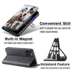 Custom Flip Wallet Phone Case for iPhone 17 Air 16 15 14 Pro Max 13 12 Mini 11 Plus X XS Max XR 8 7 SE 2022 2020 (Black-I)